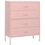 Voir la diapositive 2 : VIDAXL Commode Rose 80x35x101,5 cm Acier