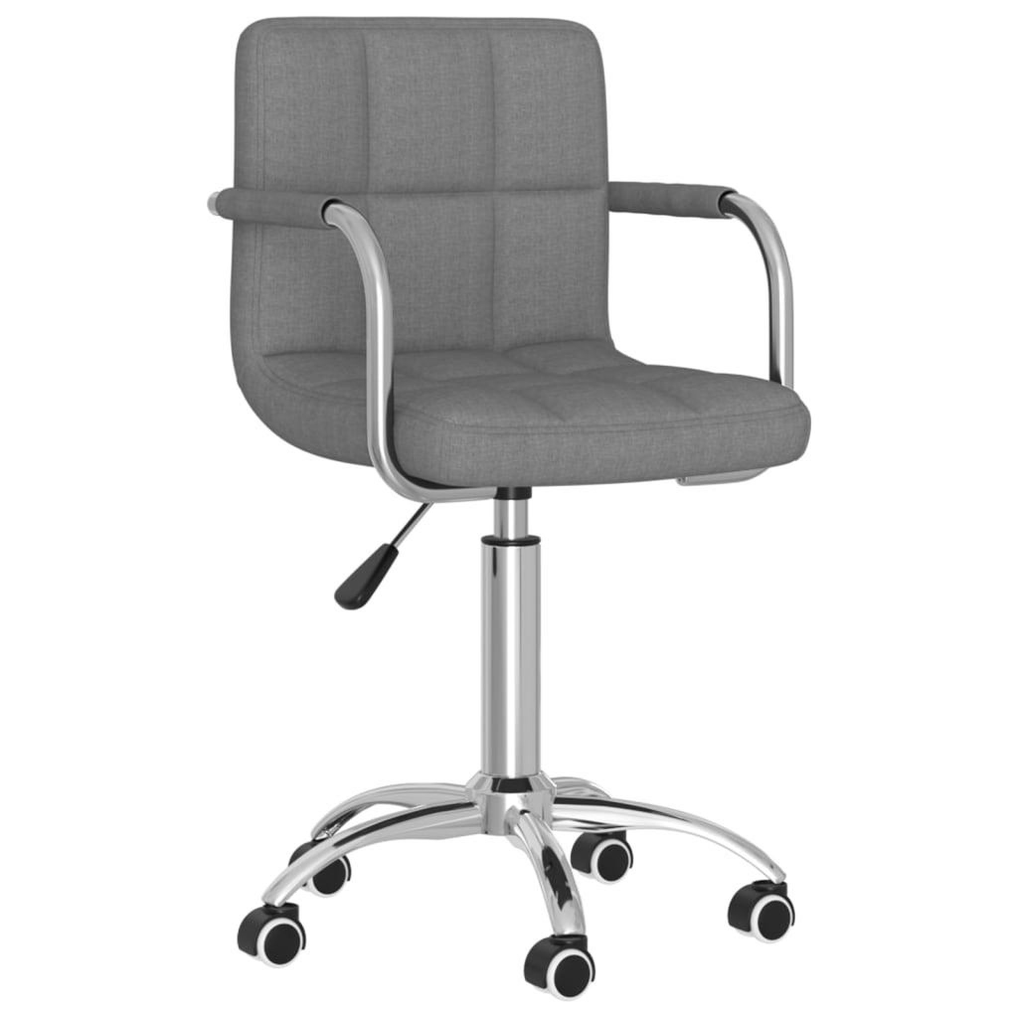 VIDAXL Chaise pivotante de salle a manger Gris clair Tissu