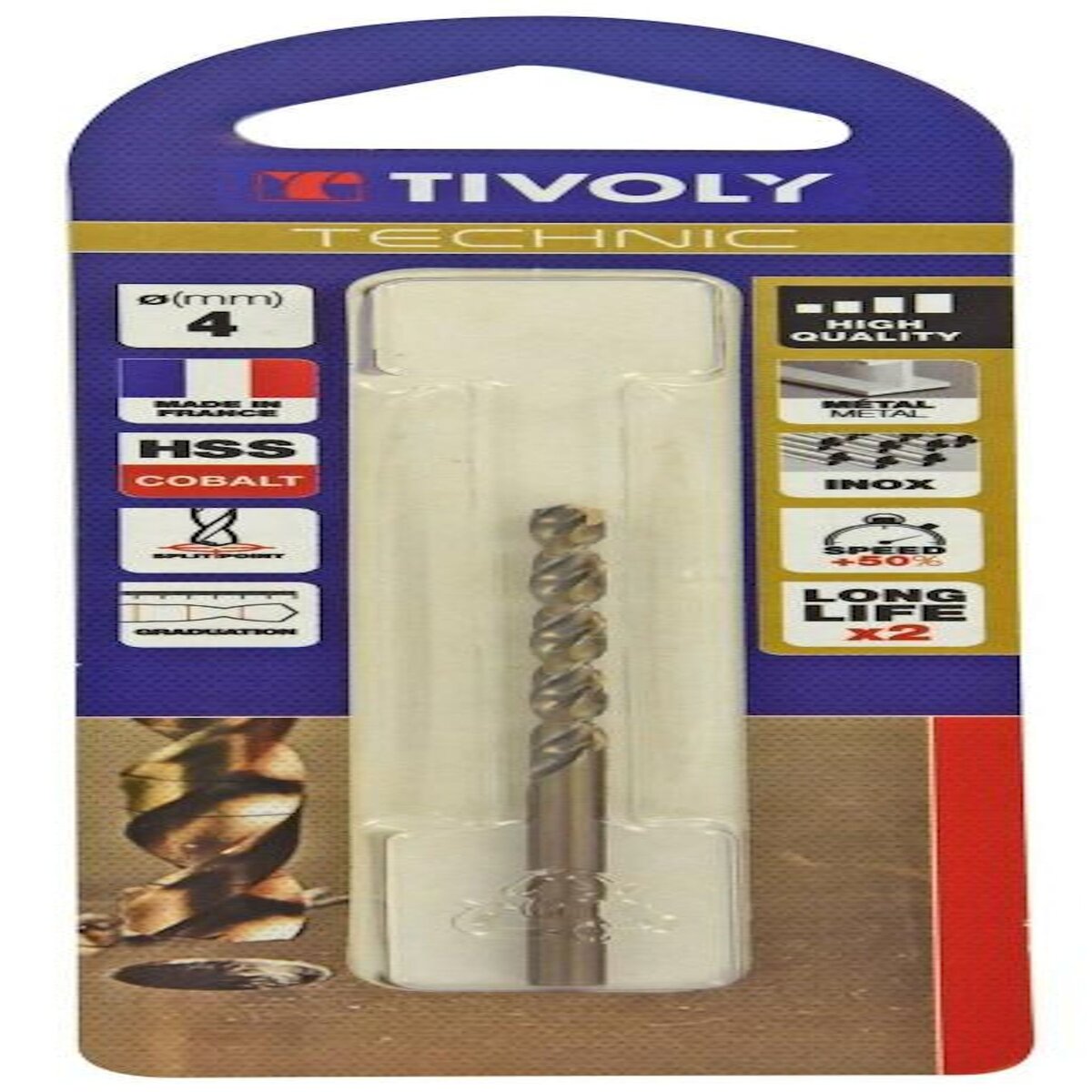 TIVOLY Foret métaux technic slr 4, diam. 4 x 16 cm