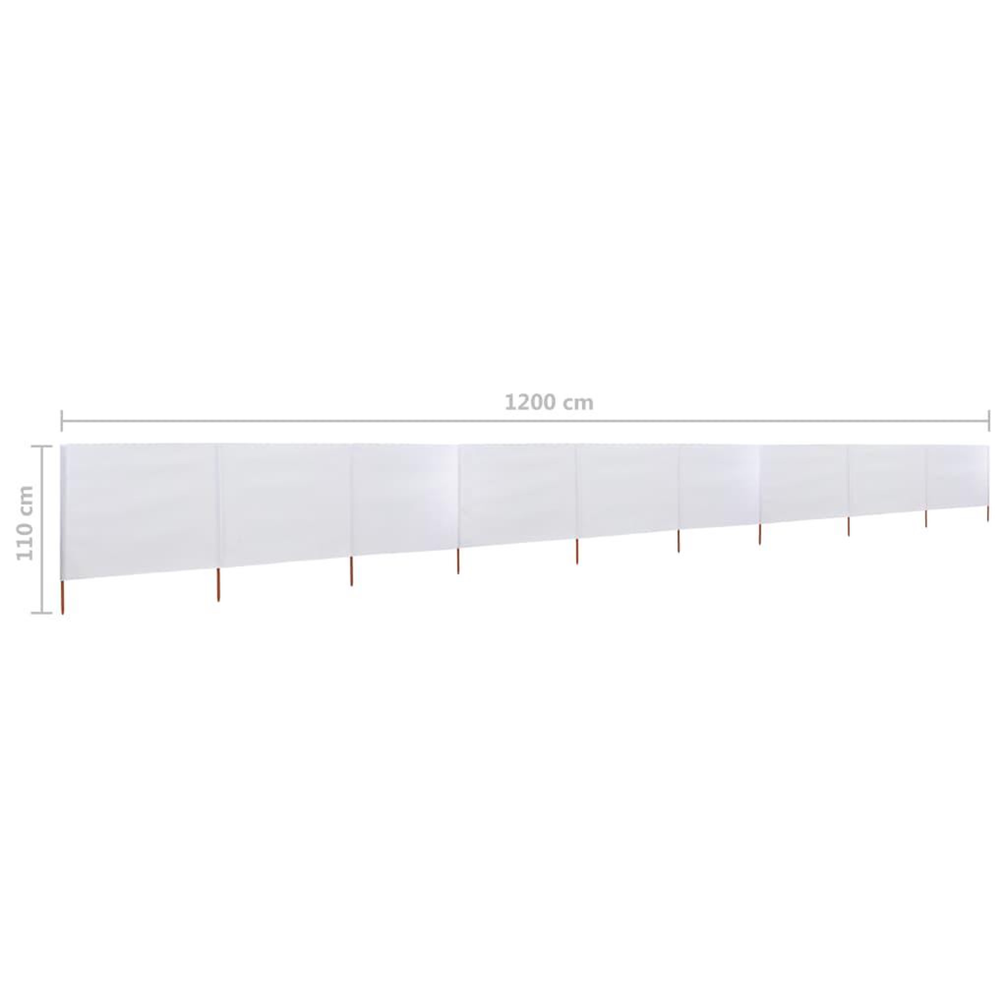 Voir la diapositive 6 : VIDAXL Paravent 9 panneaux Tissu 1200 x 80 cm Blanc sable