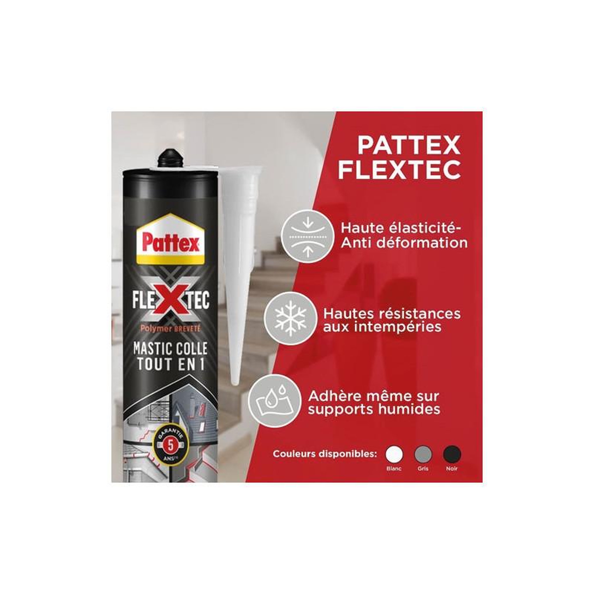 Voir la diapositive 3 : PATTEX PATTEX MASTIC COLLE FLEXTEC NOIR 389G PATTEX - 2922698