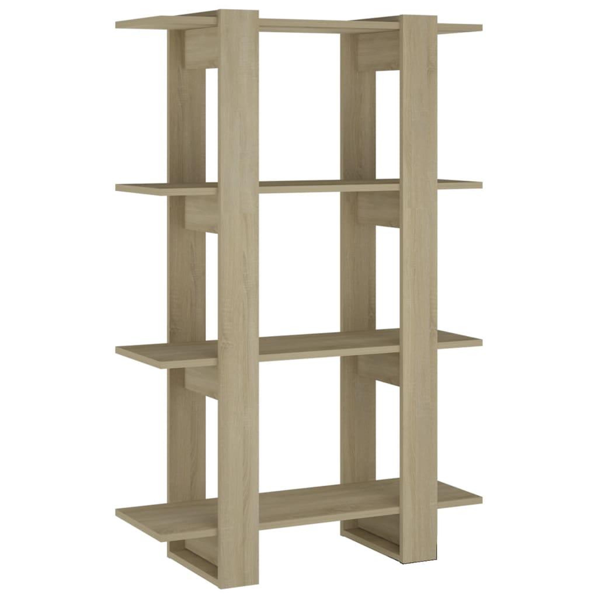 Voir la diapositive 2 : VIDAXL Bibliotheque/Separateur de piece Chene Sonoma 80x30x123,5 cm