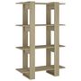 Voir la diapositive 2 : VIDAXL Bibliotheque/Separateur de piece Chene Sonoma 80x30x123,5 cm