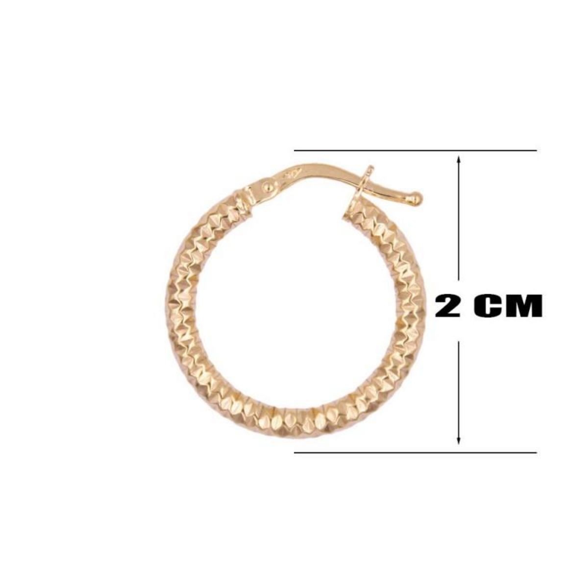 L'ATELIER D'AZUR Boucles d'Oreilles Créoles Or Jaune Facettées - Femme