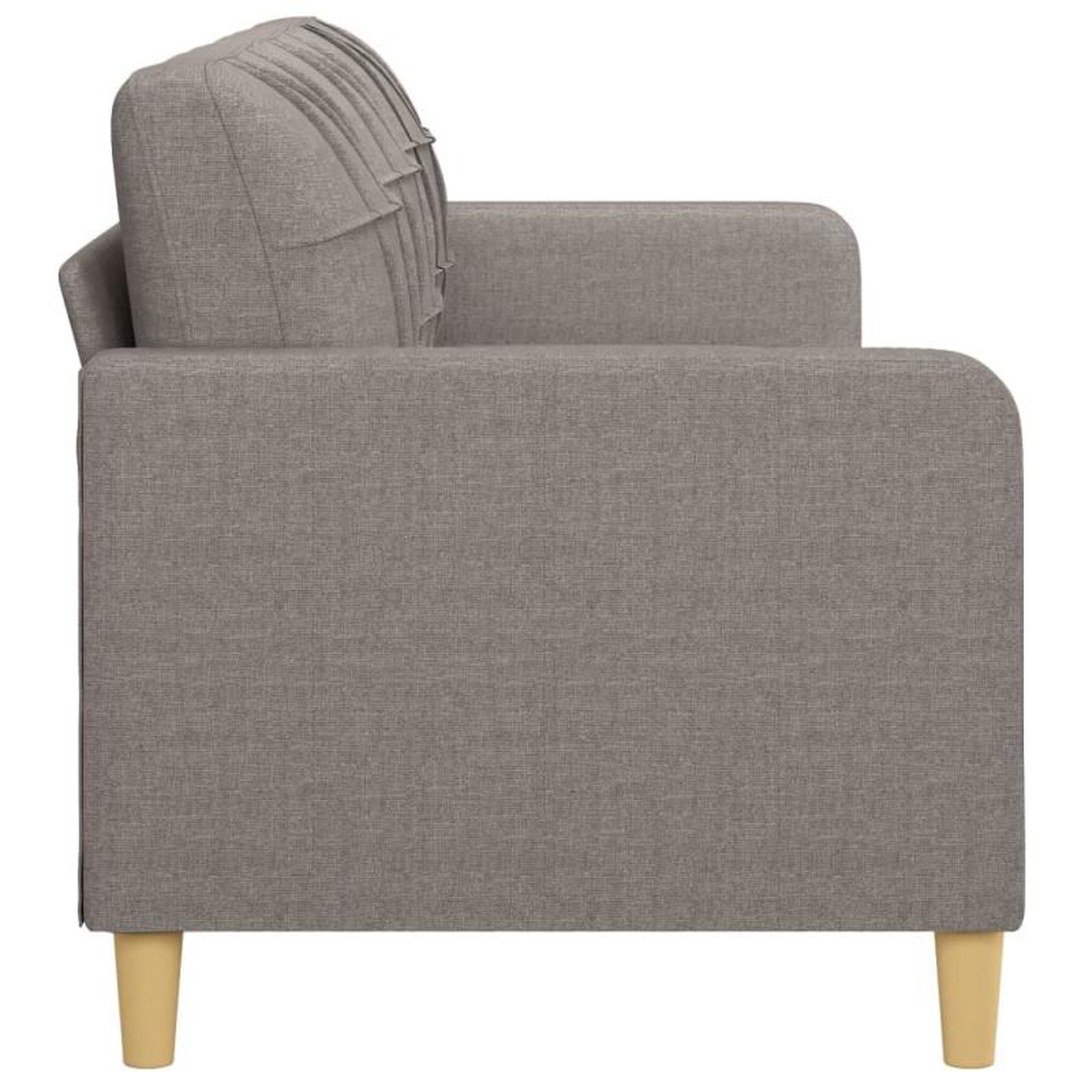 Voir la diapositive 4 : VIDAXL Canapé à 3 places Taupe 180 cm Tissu