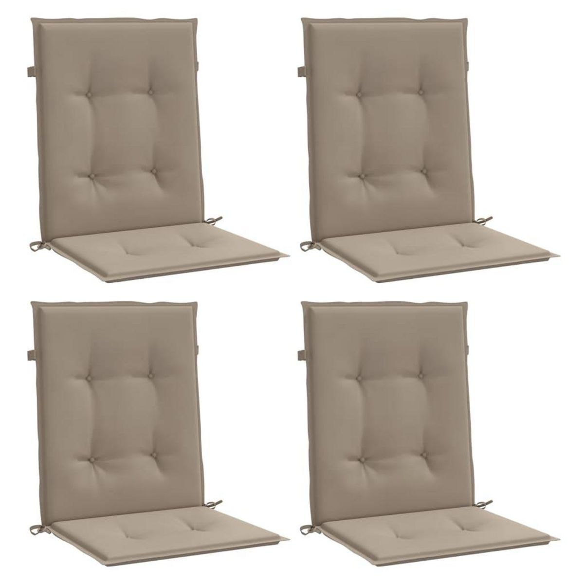 VIDAXL Coussins de chaise de jardin a dossier bas lot de 4 taupe