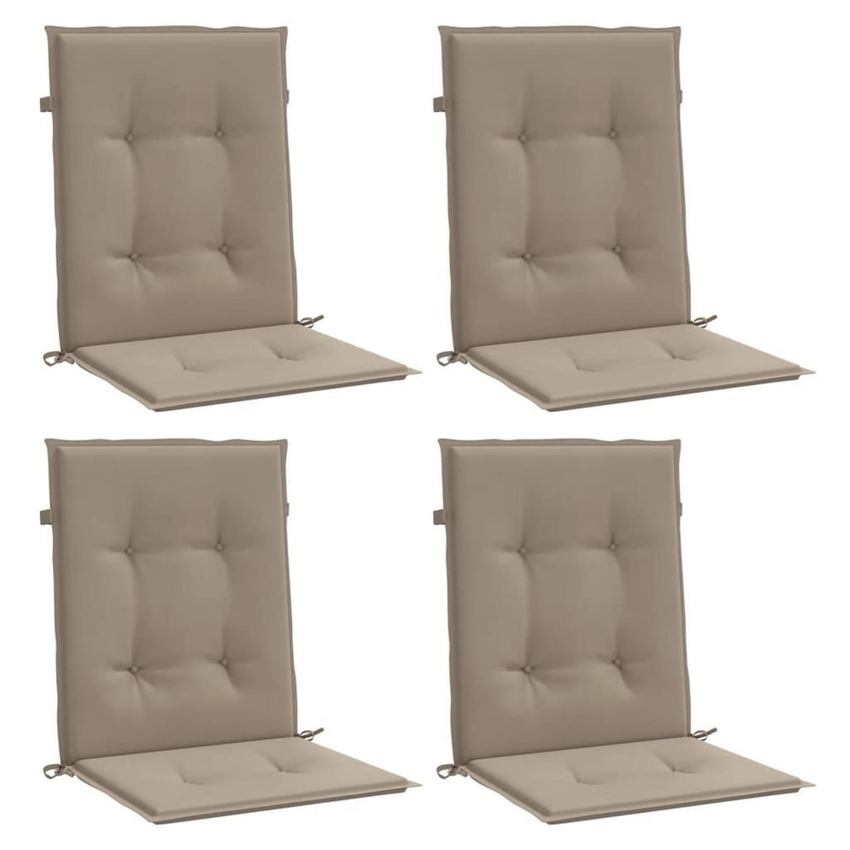 VIDAXL Coussins de chaise de jardin a dossier bas lot de 4 taupe