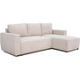 Voir la diapositive 3 : MARKET24 Canapé d'angle convertible réversible 3-4 places PHARELL - Velours côtelé beige - Coffre de rangement - L 230x P 155 x H 95