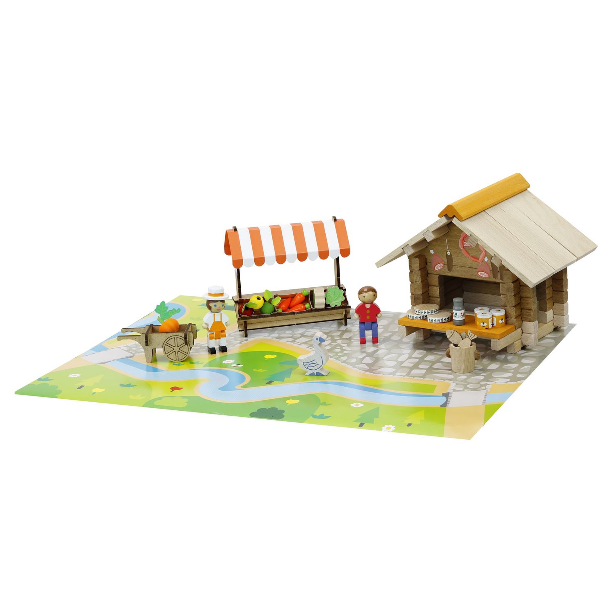 Voir la diapositive 1 : JEUJURA La place du marché - 80 pièces - Jeu de construction 