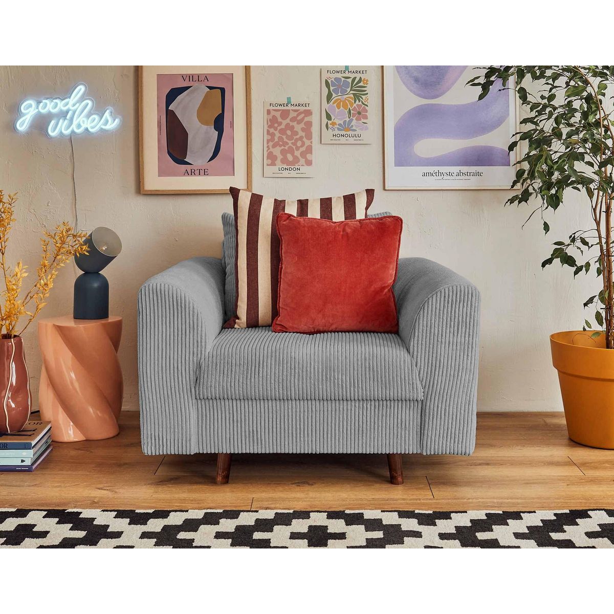 LISA DESIGN Rune - fauteuil - en velours côtelé