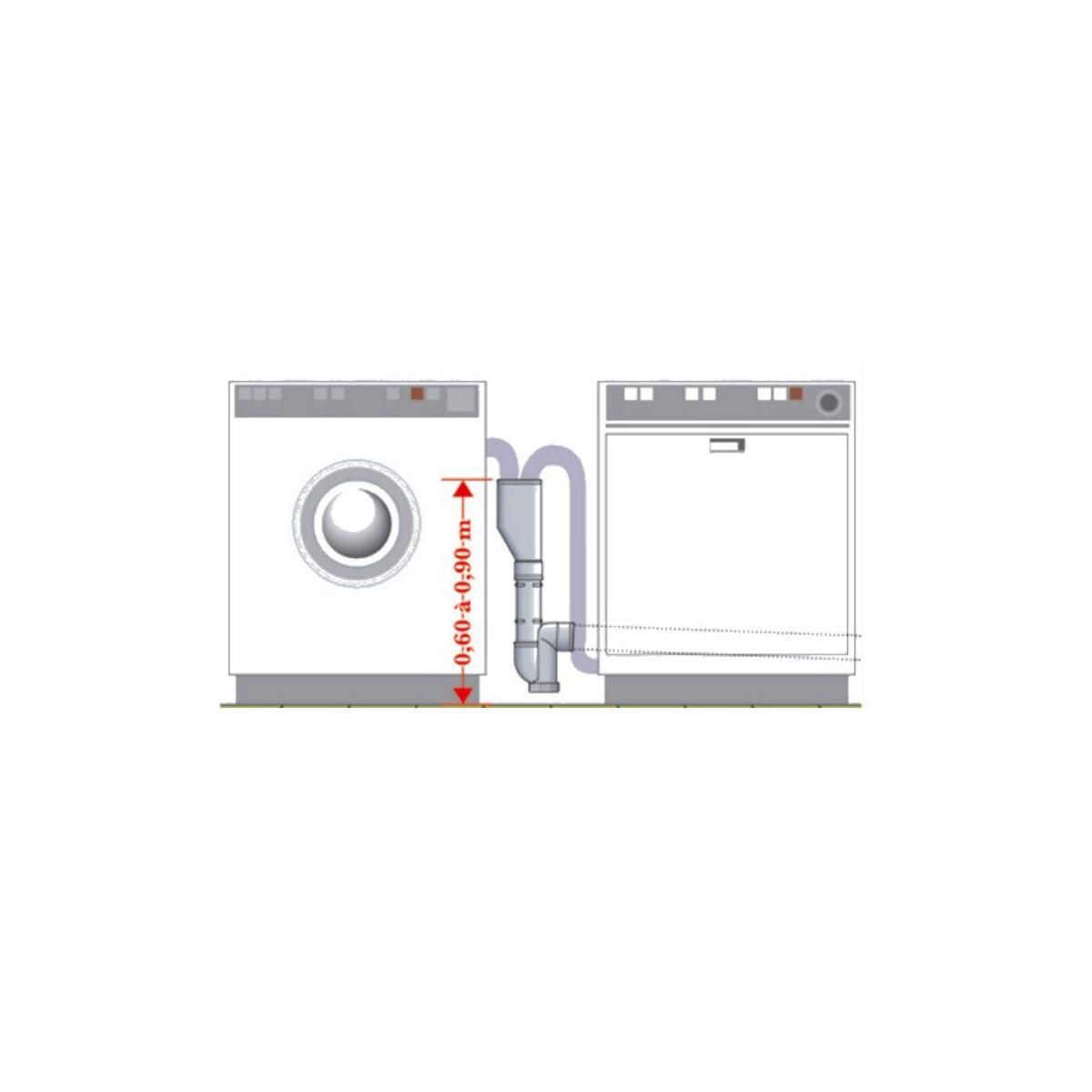 WPRO Y d'évacuation d'eau DEP 101 - Tube double évacuation LL+LV