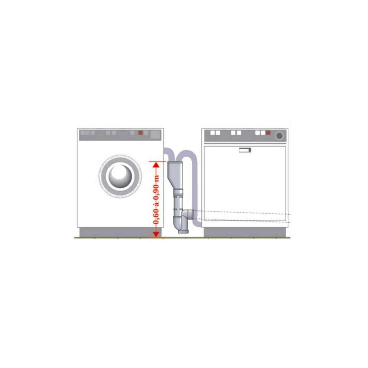 WPRO Y d'évacuation d'eau DEP 101 - Tube double évacuation LL+LV