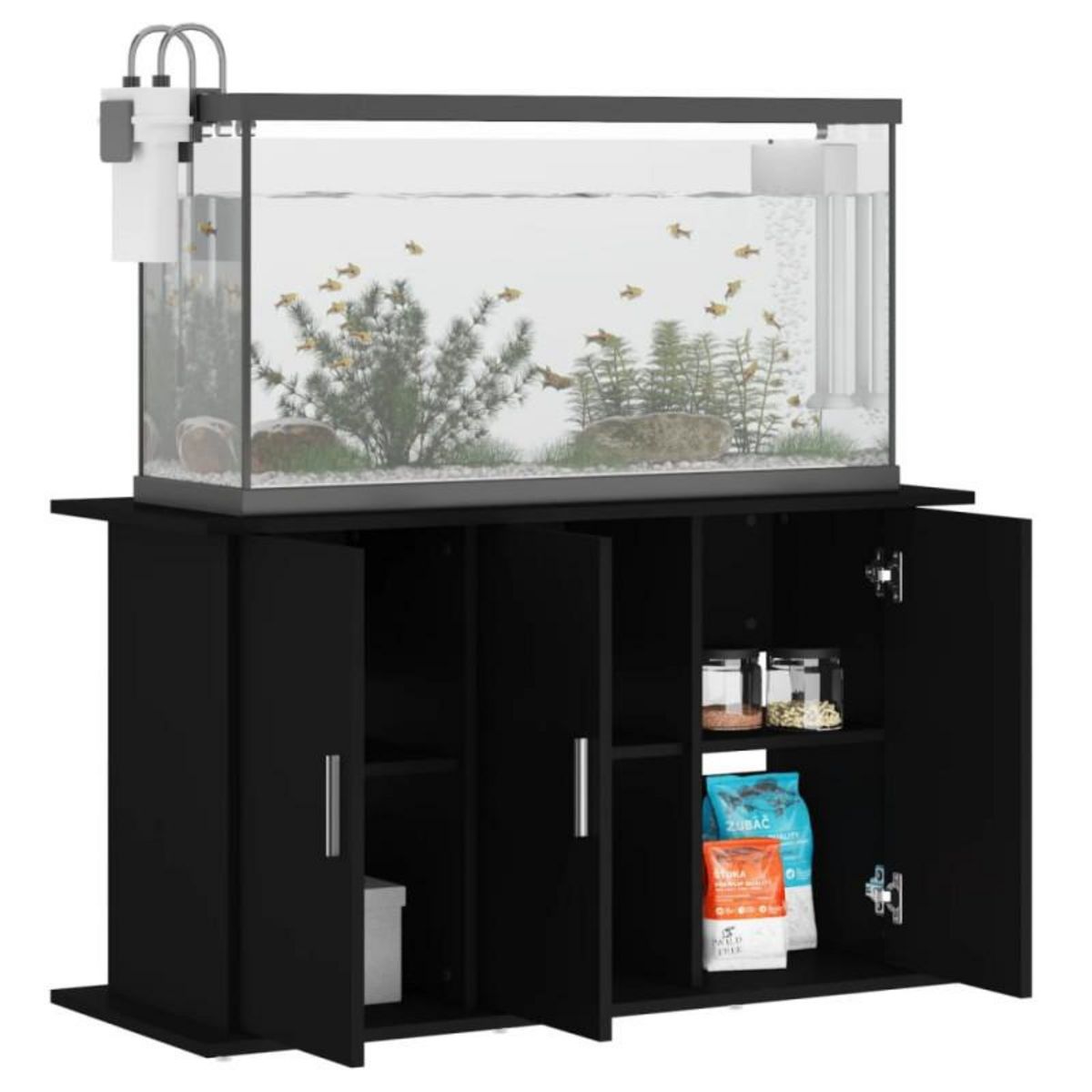 VIDAXL Support pour aquarium noir 101x41x58 cm bois d ingénierie