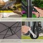 Voir la diapositive 4 : tectake Parasol ø 350 cm gris