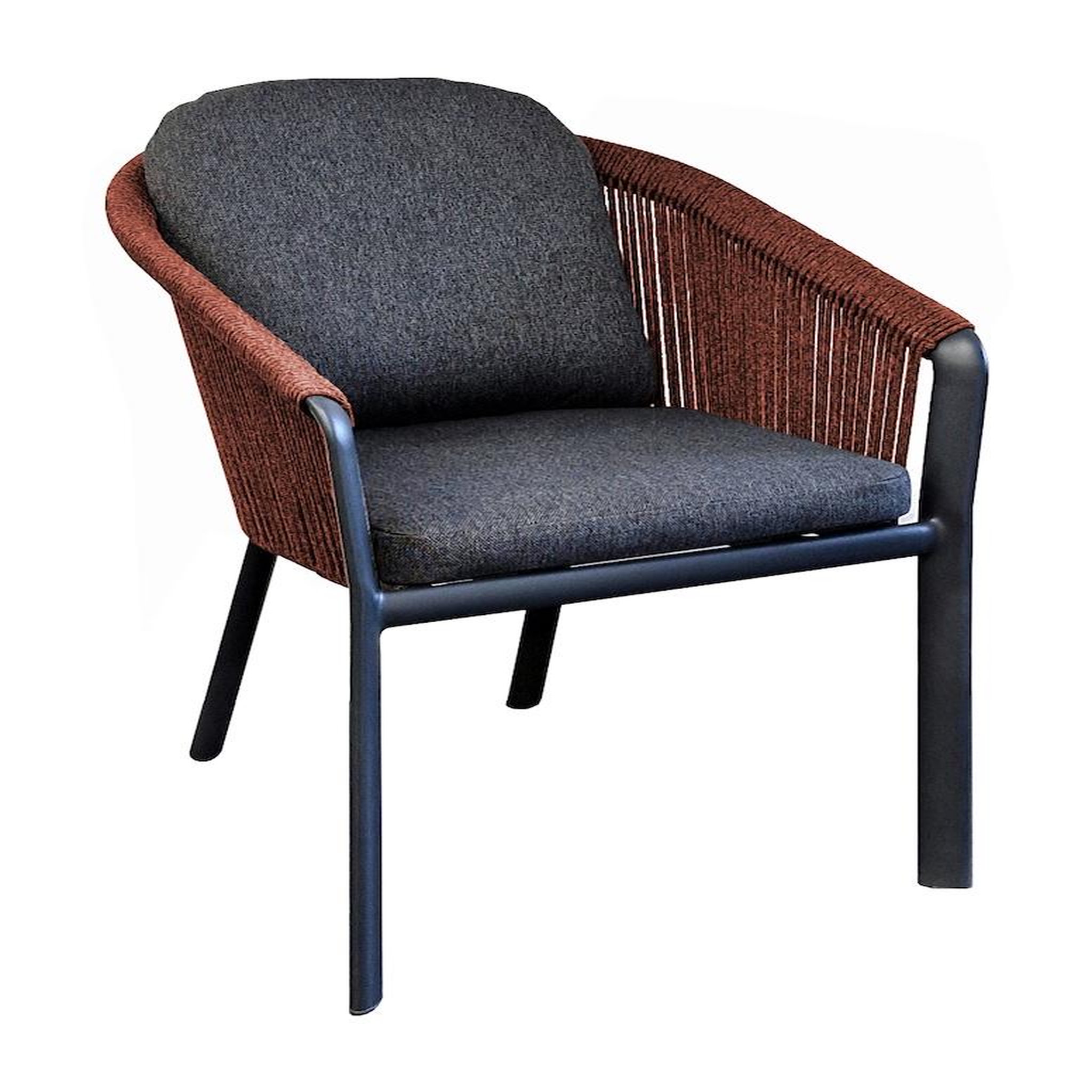 Proloisirs Fauteuil repas - BELLADONE - Graphite rouge - Aluminium époxy et rope
