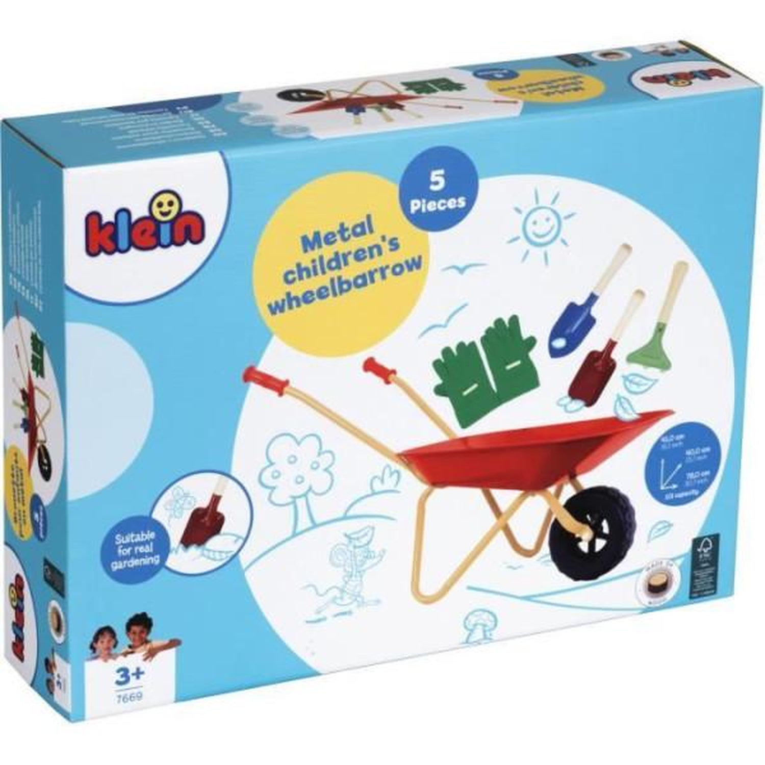 Brouette en métal KLEIN 7669 Avec 3 outils et 1 paire de gants Dès - vue 5