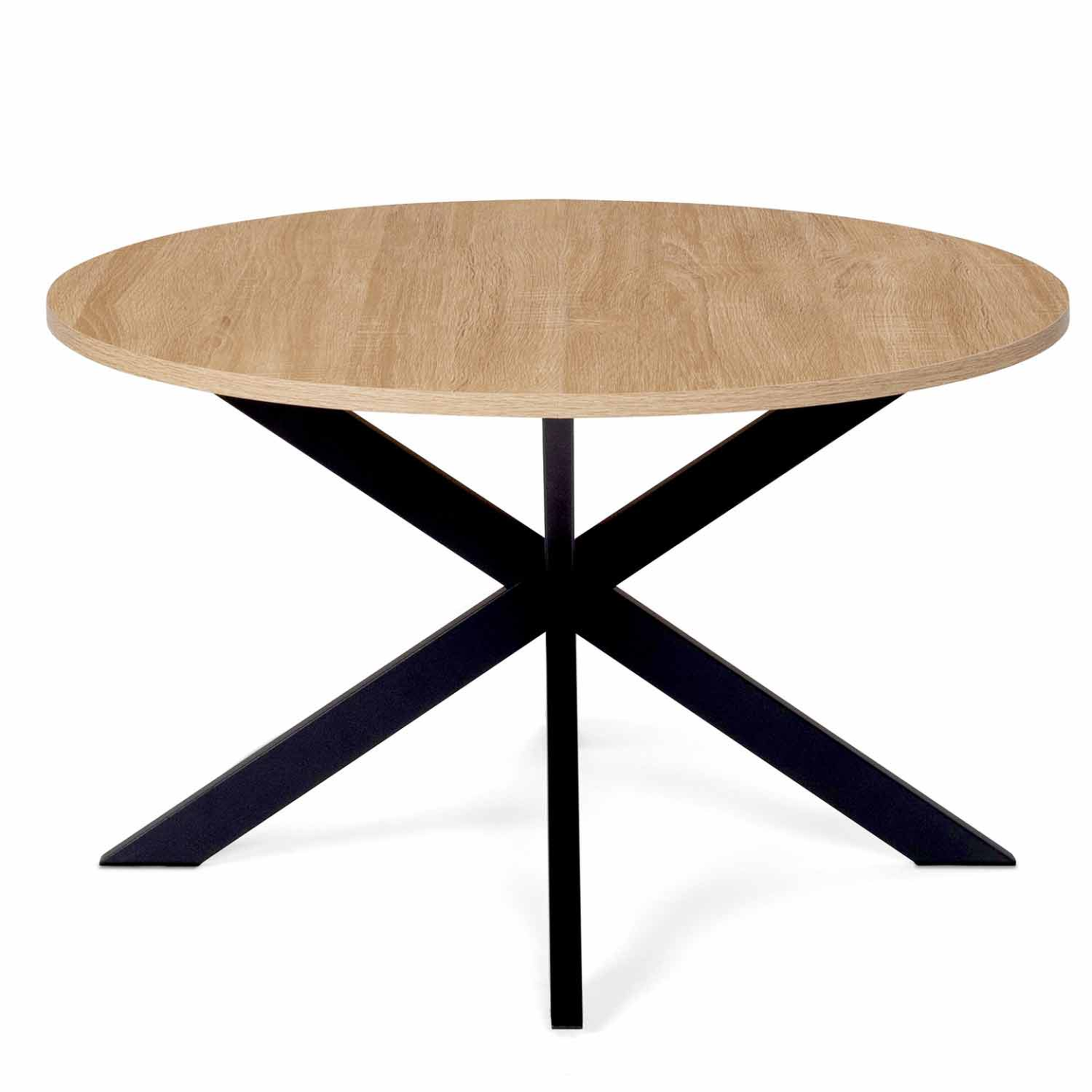 Voir la diapositive 3 : ID MARKET Table basse ronde alix 70 cm pied araignée bois et noir