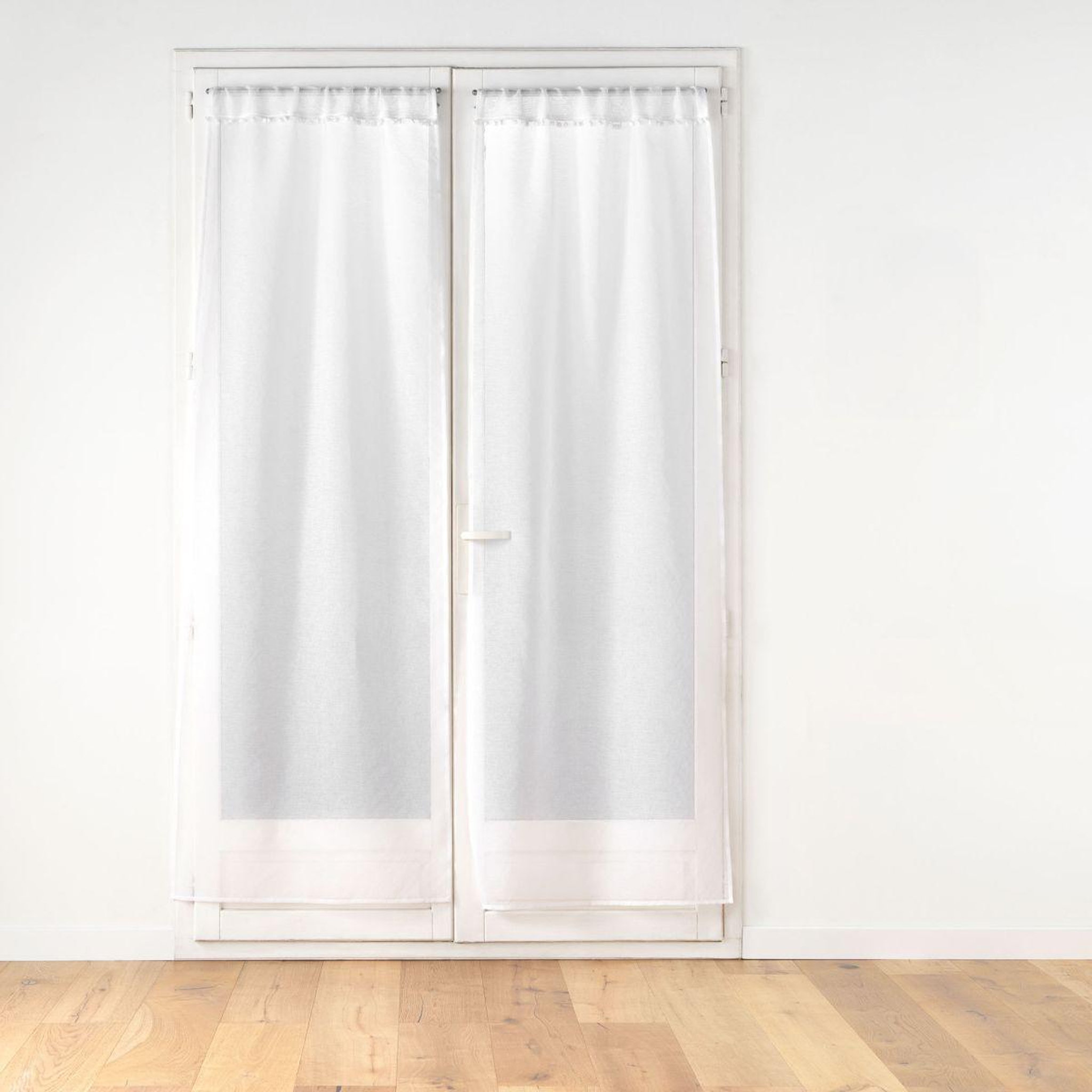 Douceur d'Intérieur Paire de voilages passe-tringle  poupette  70x200cm blanc