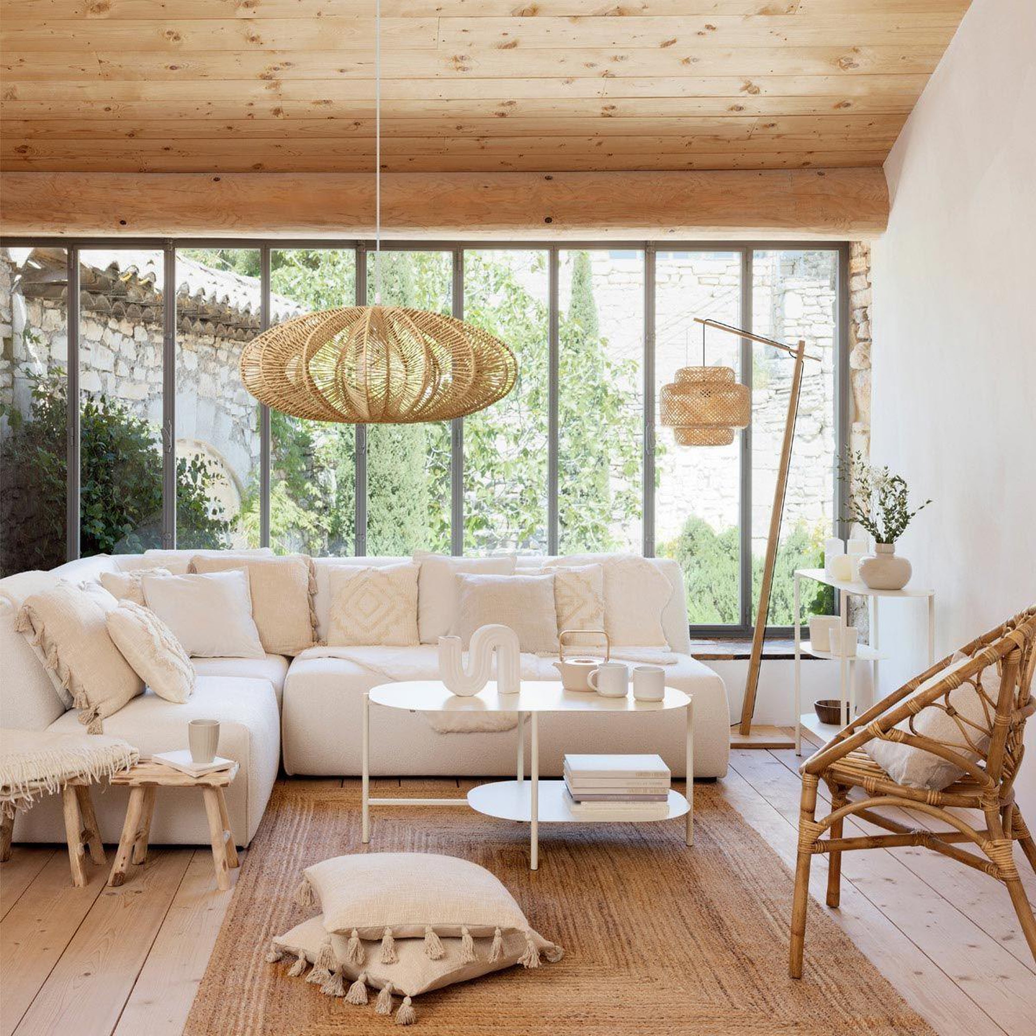 Voir la diapositive 4 : ATMOSPHERA Table basse 2 niveaux  haja  100cm blanc