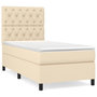 Voir la diapositive 2 : VIDAXL Sommier a lattes de lit avec matelas Creme 80x200 cm Tissu