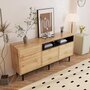 Voir la diapositive 4 : MERAX Buffet 3 porte(s) 0 tiroir(s) - 160 cm naturel mdf