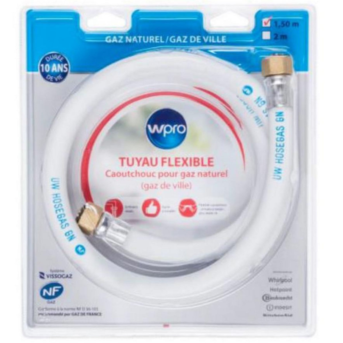 WPRO Tuyau flexible de gaz naturel caoutchouc 1.5m - tnc150