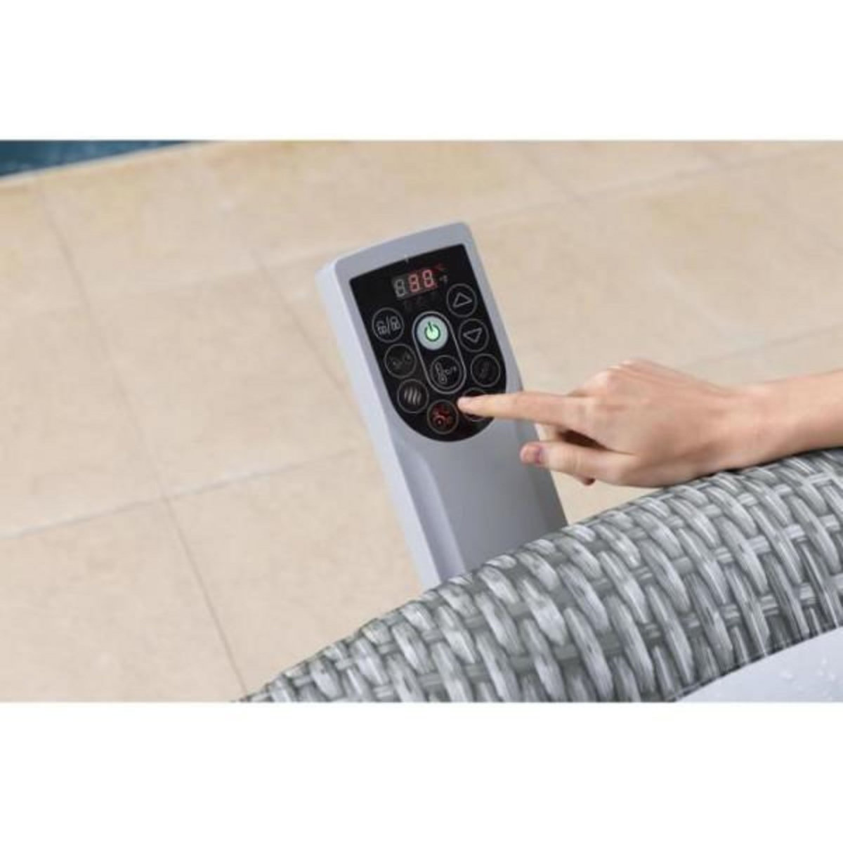 BESTWAY Spa gonflable BESTWAY - Lay-Z-Spa Bali - 140 airjets - 196 x 71 cm - 4 a 6 places - Rond (couverture, cartouche, diffuseur)