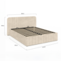 Voir la diapositive 5 : ID MARKET Lit coffre double ALBA avec tête de lit et sommier 140 x 190 cm velours beige