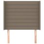 Voir la diapositive 3 : VIDAXL Tete de lit avec oreilles Taupe 103x16x118/128 cm Tissu