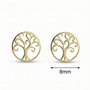 Voir la diapositive 3 : L'ATELIER D'AZUR Boucles d'Oreilles Or Jaune - Puces Motif Arbre de Vie
