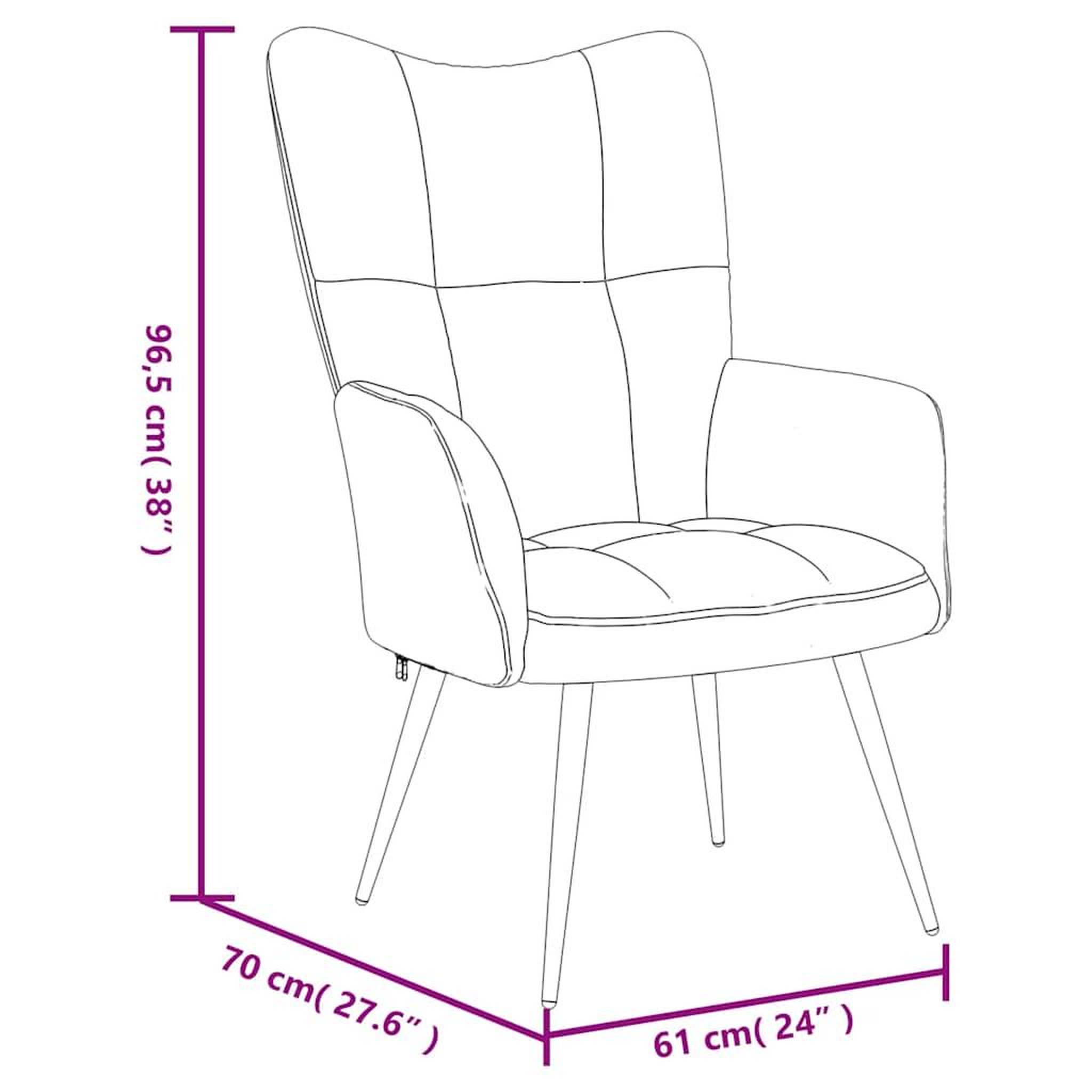 Voir la diapositive 6 : VIDAXL Chaise de relaxation avec tabouret Noir Velours