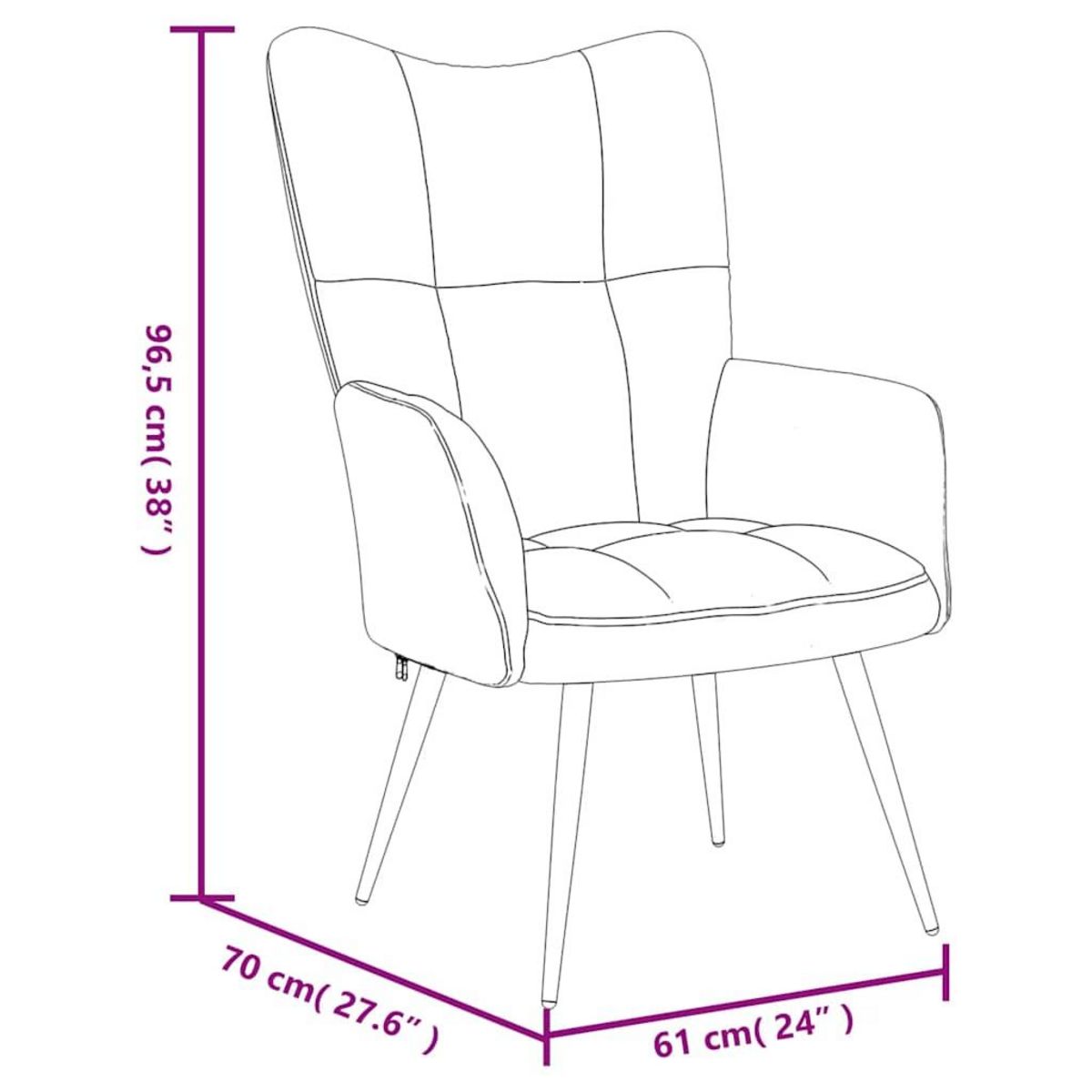 VIDAXL Chaise de relaxation avec tabouret Noir Velours