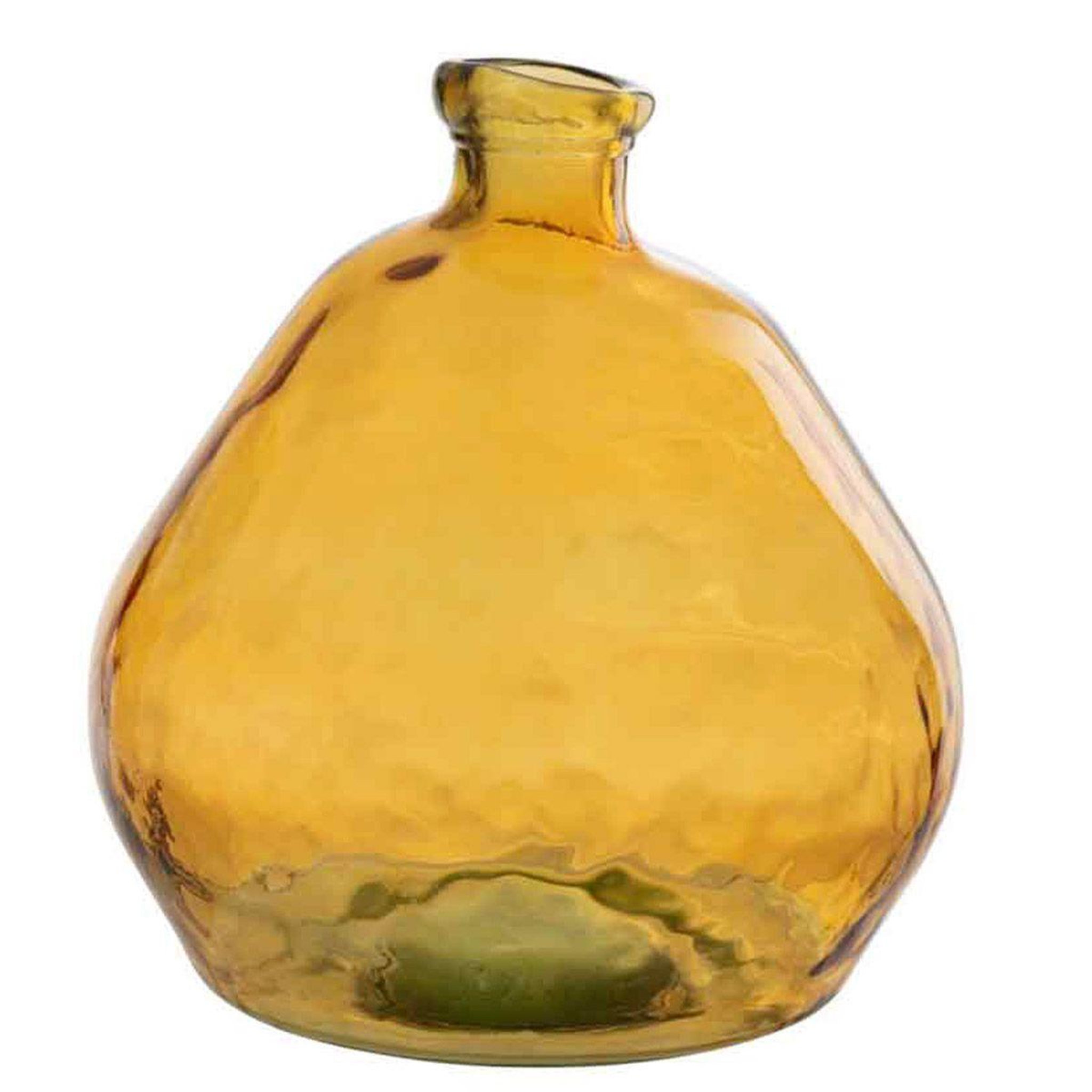 J-LINE Vase rond design en verre  laura  47cm ocre