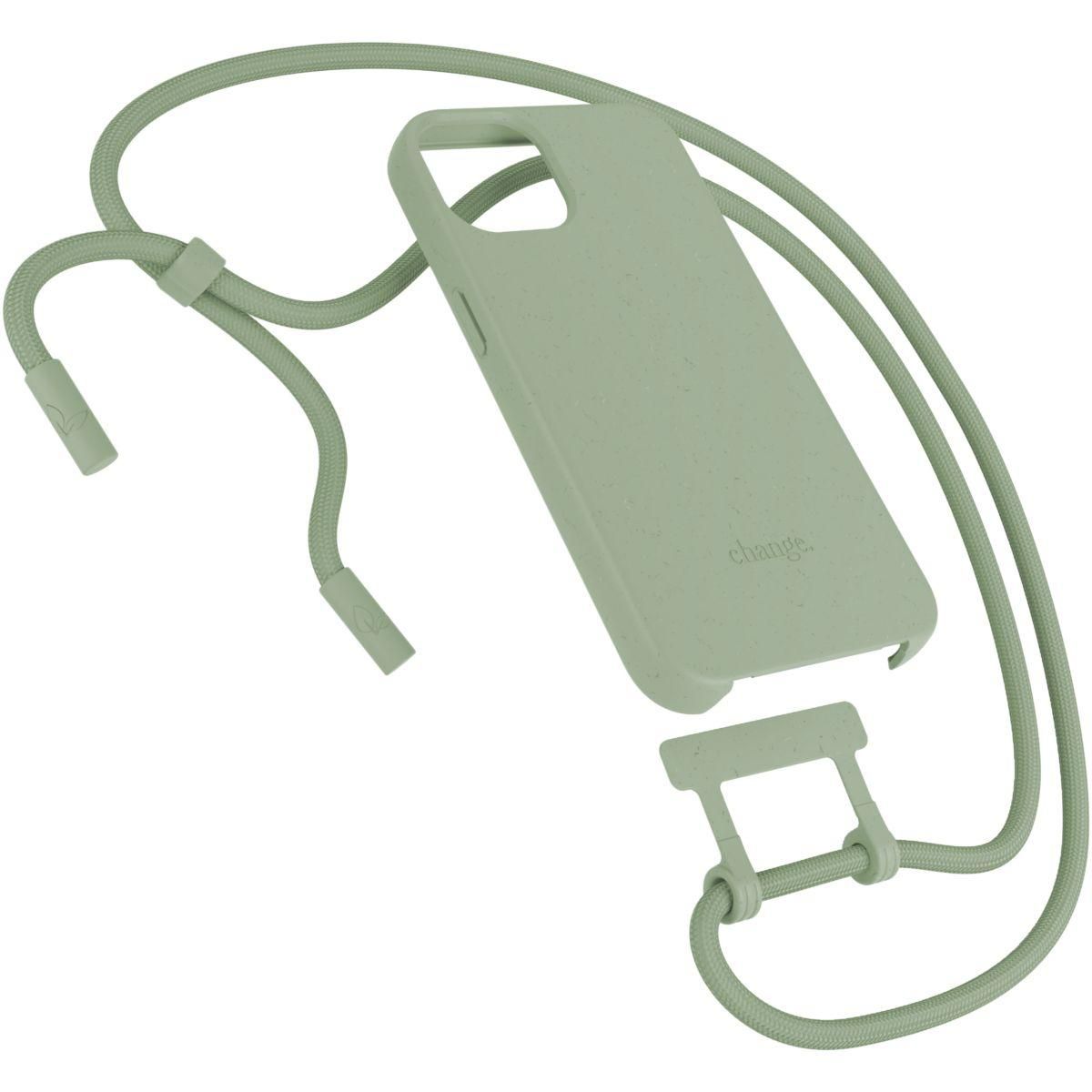WOODCESSORIES Coque avec cordon iPhone 14 Plus Tour de cou vert