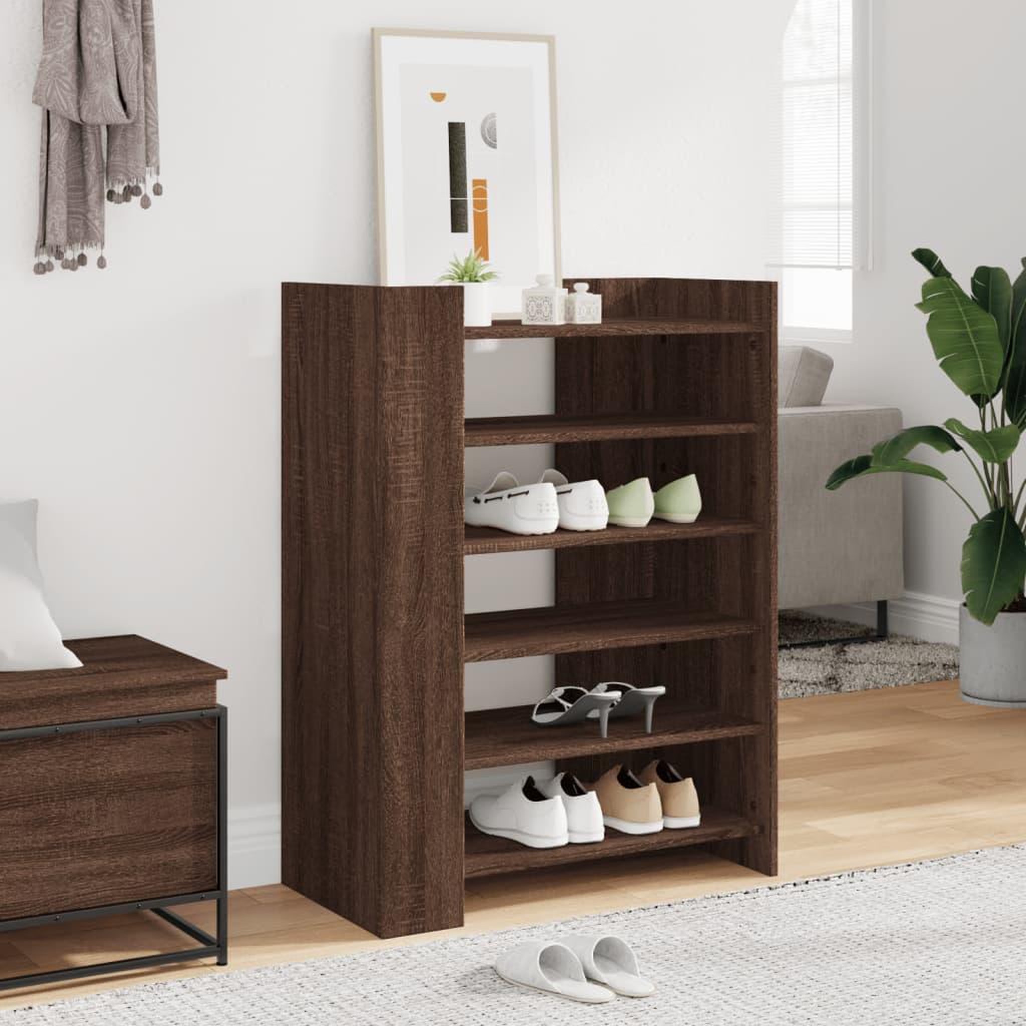 VIDAXL Armoire a chaussures chene marron 74,5x37,5x100 cm