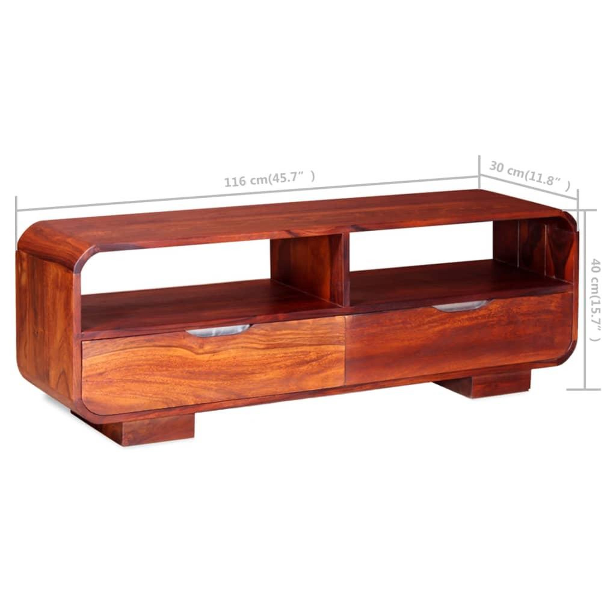 Voir la diapositive 6 : VIDAXL Meuble TV Bois massif 116x30x40 cm