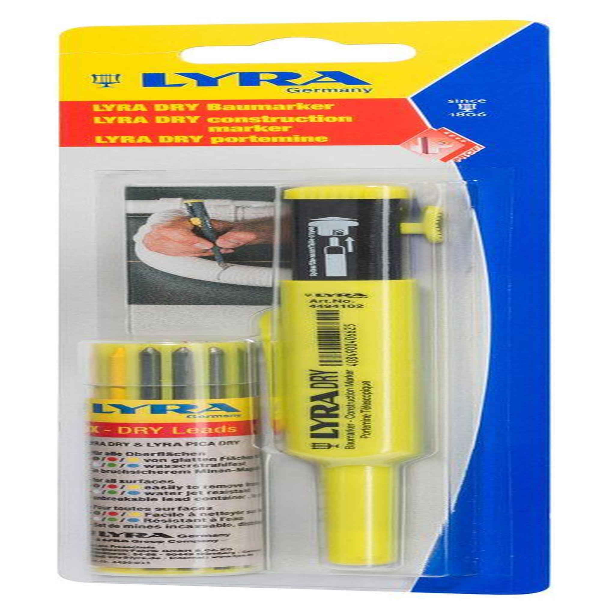 Lyra Crayon graphite Lyra Dry + étui 12 mines graphite 2B