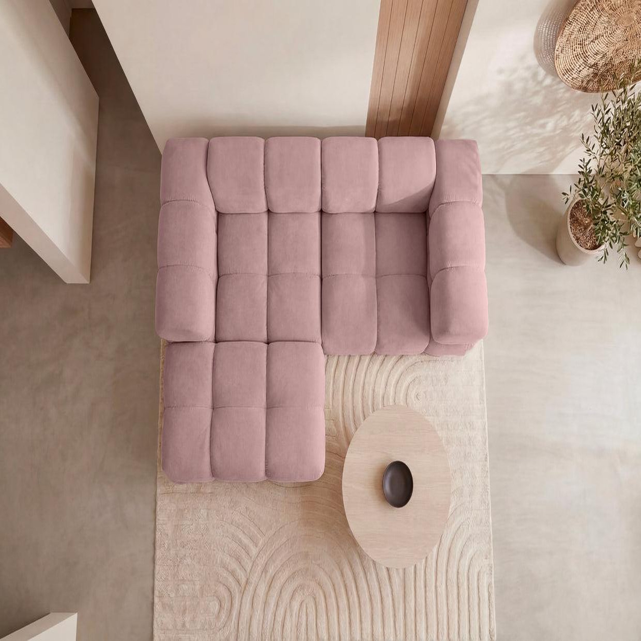 Voir la diapositive 6 : CASANOVA PARIS Gustave - canapé d'angle tissu velours 4 places