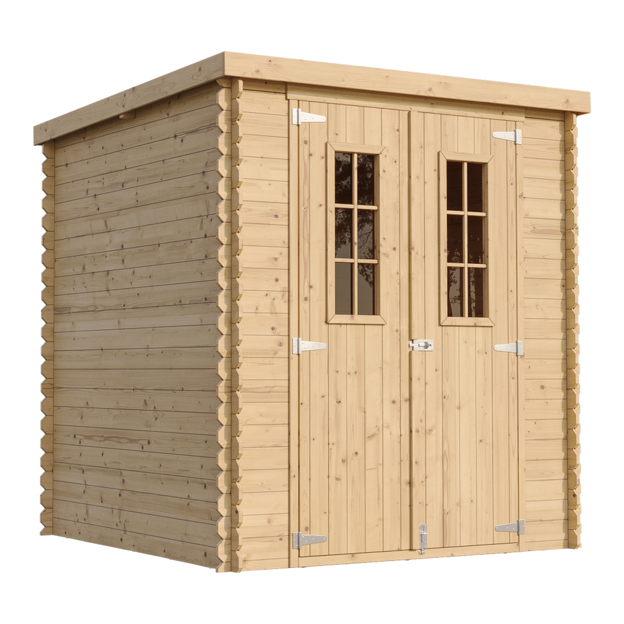 TIMBELA Abri de Jardin en Bois 3,53m², Cabanon Jardin Exterieur à Outils et Velo avec Fenêtres M309C