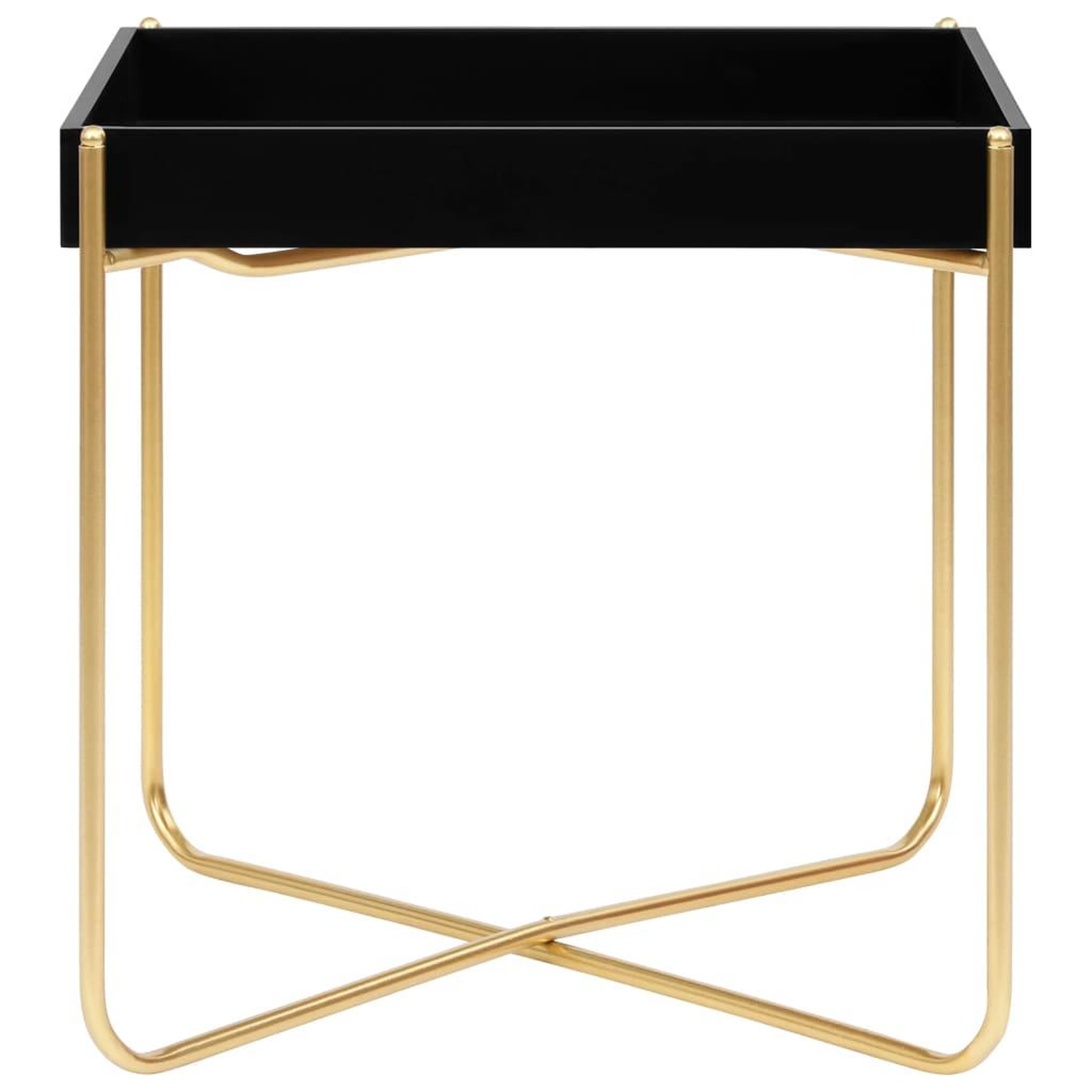 Voir la diapositive 2 : VIDAXL Table d'appoint Noir et dore 38x38x38,5 cm MDF
