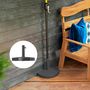 Voir la diapositive 4 : OUTSUNNY Pied de parasol base de lestage parasol demi-cercle 49 x 31x 33 cm poids net 9 Kg résine métal noir