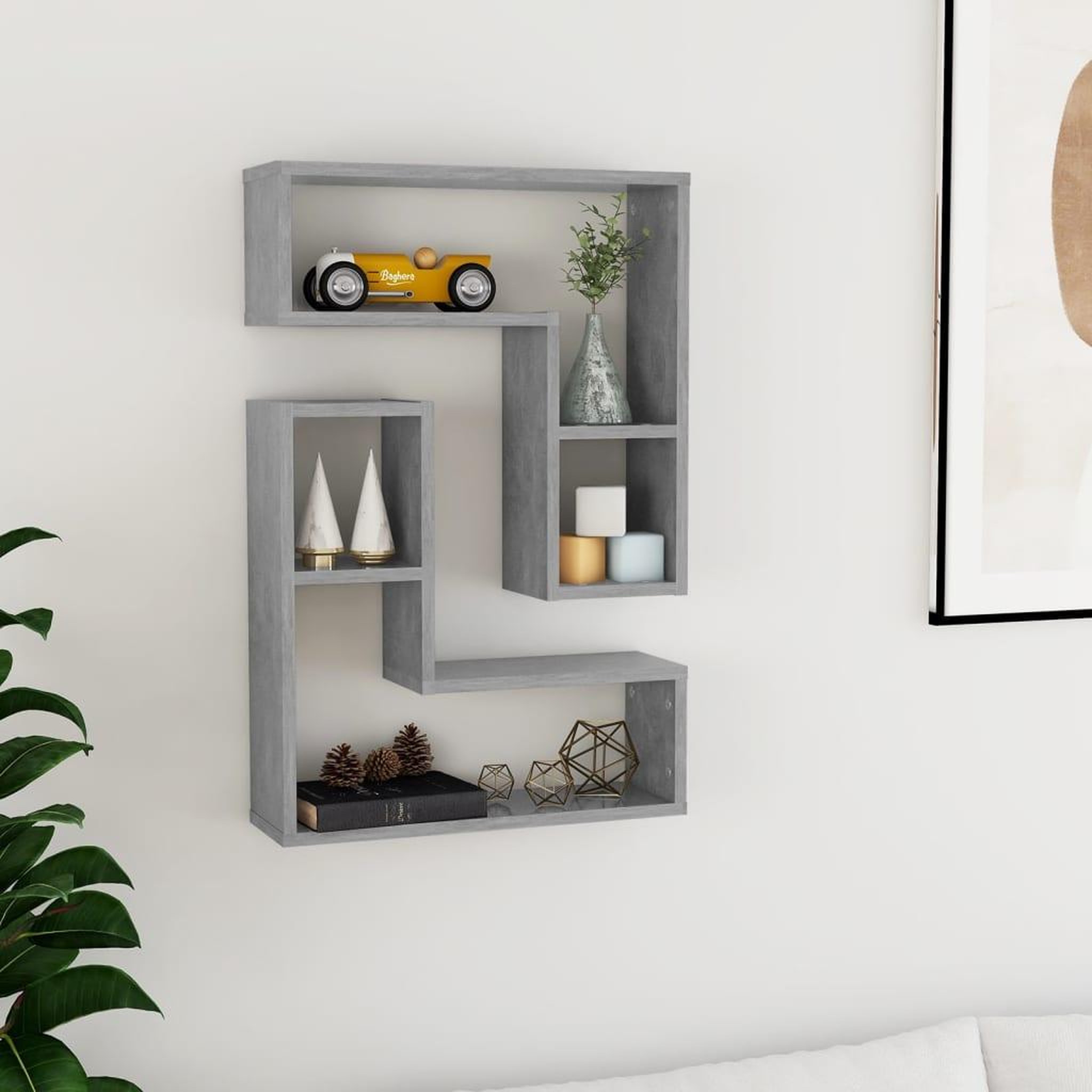 Voir la diapositive 1 : VIDAXL Etageres murales 2 pcs gris beton 50x15x50 cm bois d'ingenierie