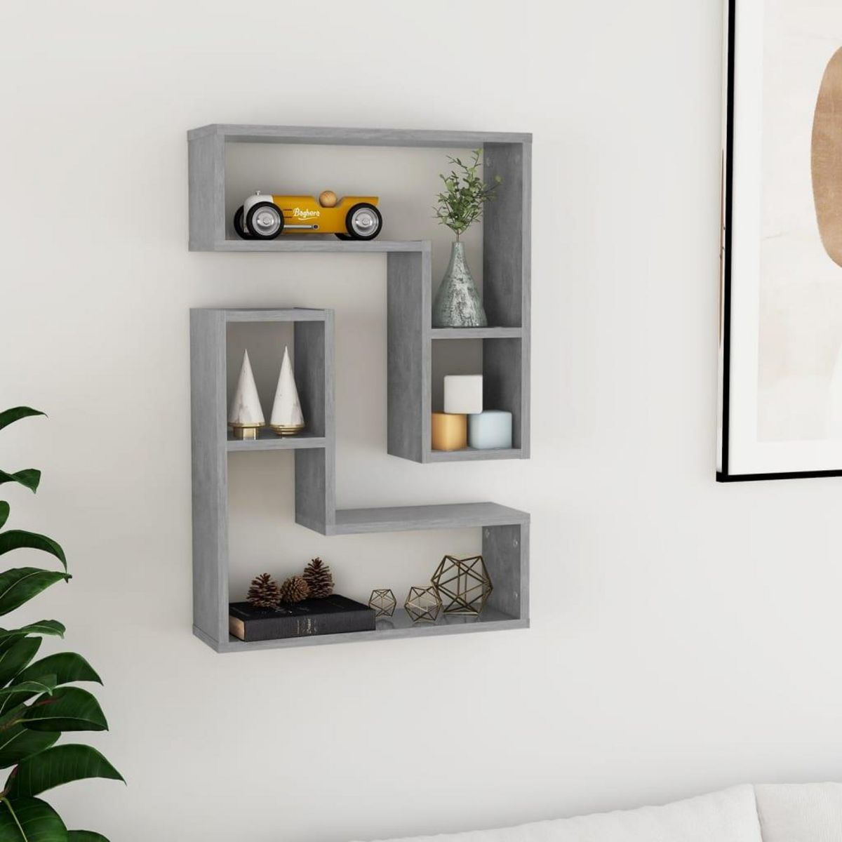 VIDAXL Etageres murales 2 pcs gris beton 50x15x50 cm bois d'ingenierie