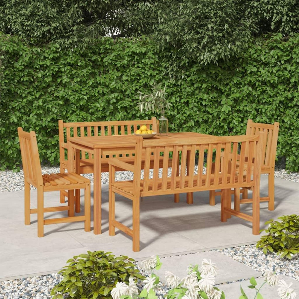 VIDAXL Ensemble a manger de jardin 5pcs Bois de teck massif