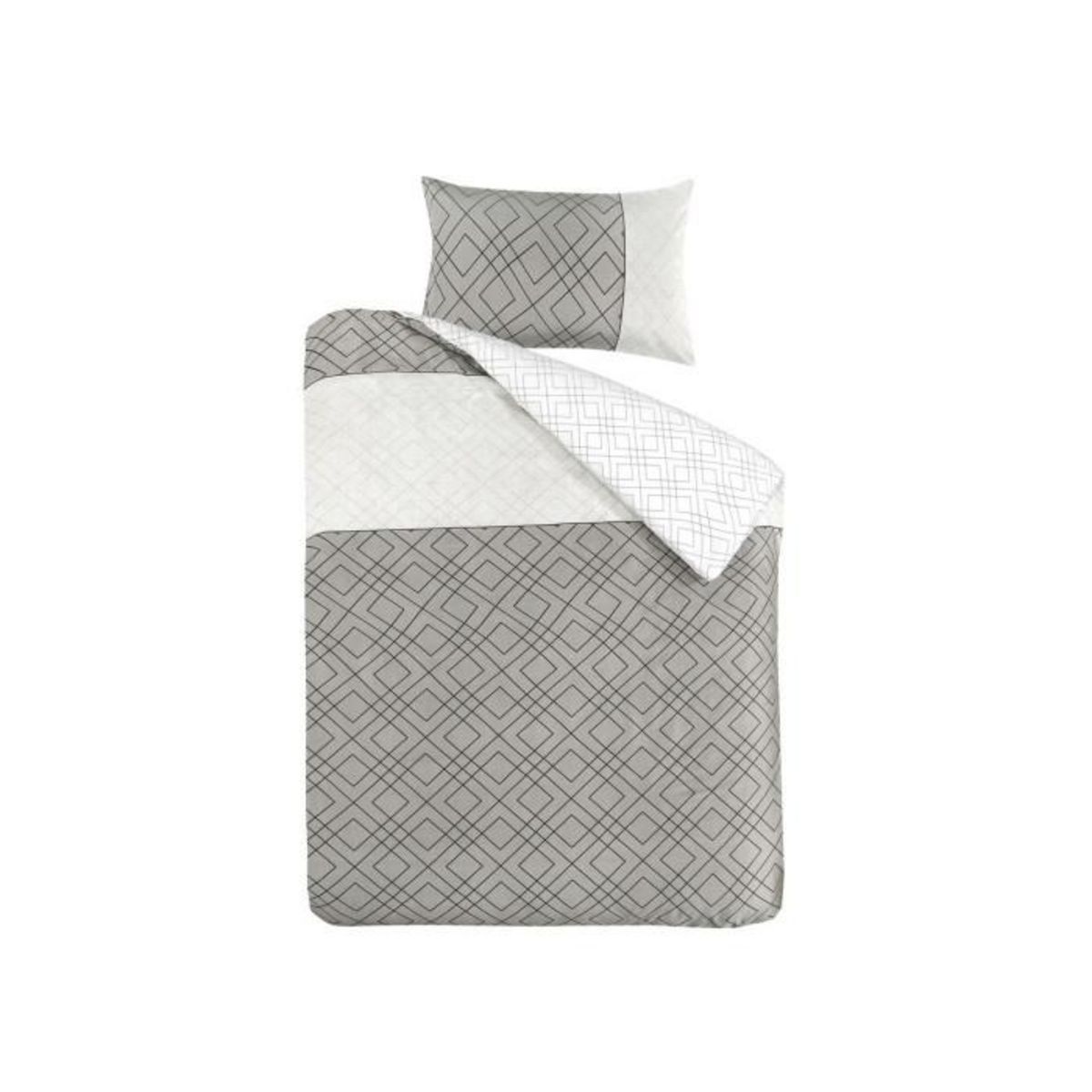 Paris Prix Parure de Lit 2 Pièces  Heather  140x200cm Gris