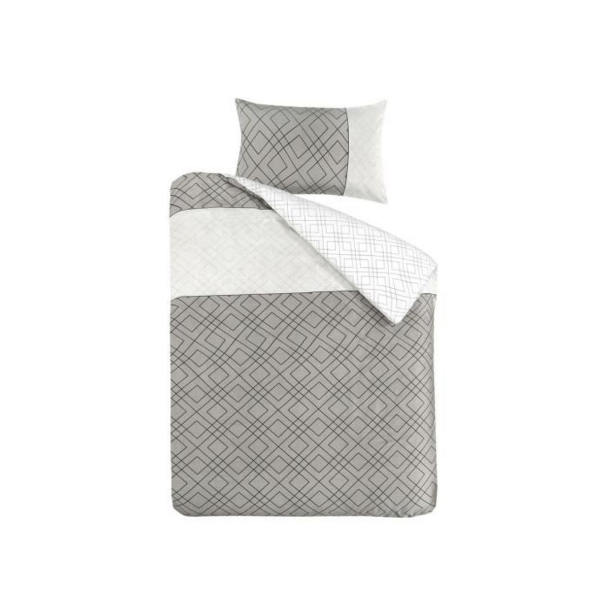 Paris Prix Parure de Lit 2 Pièces  Heather  140x200cm Gris