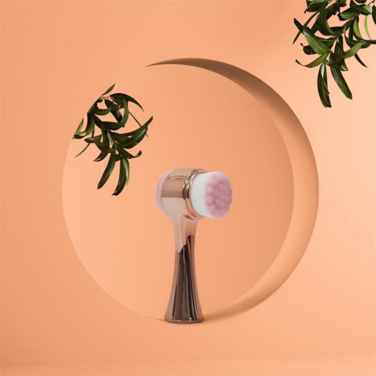 Paris Prix Brosse Visage 2 en 1  Double Action  13cm Rose