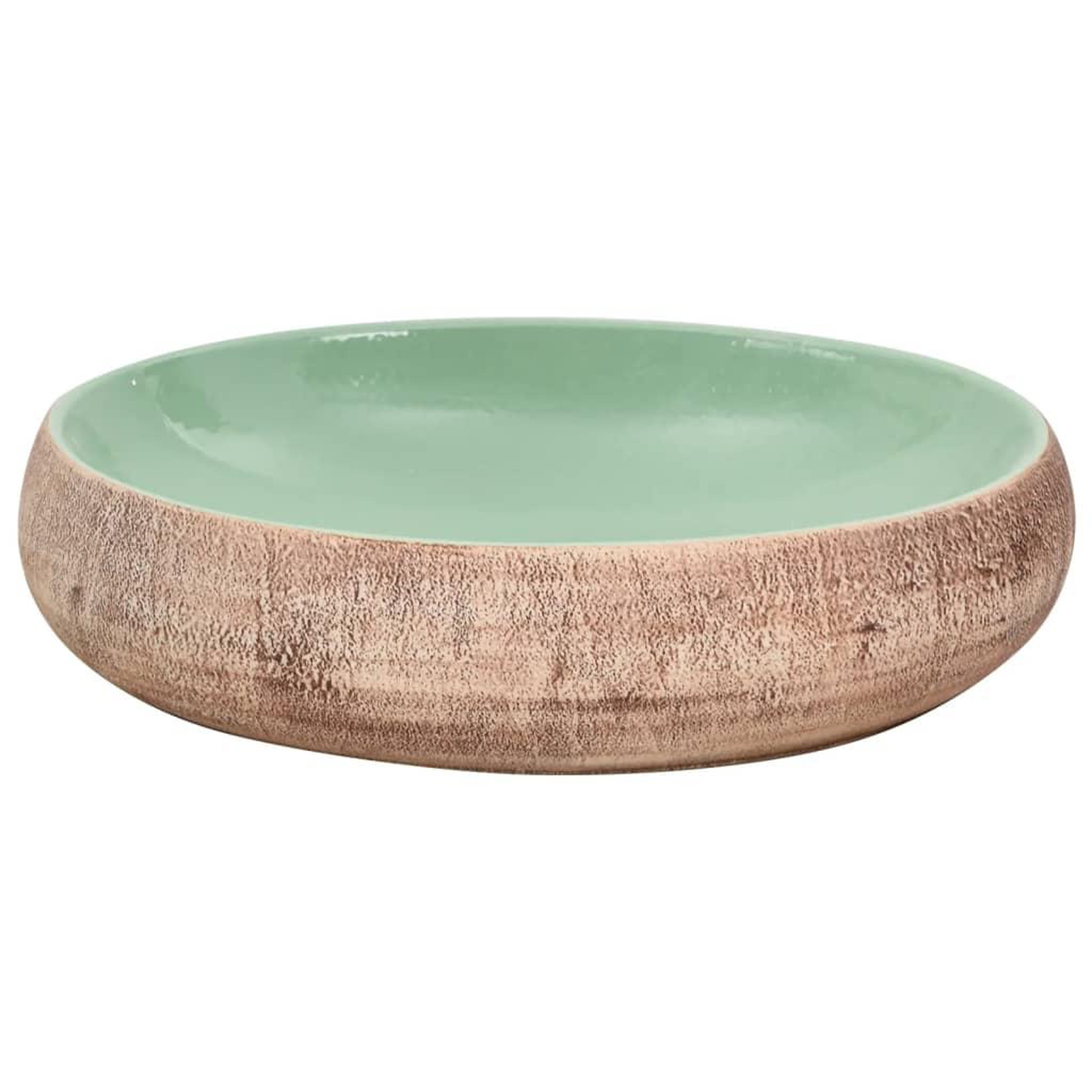 Voir la diapositive 4 : VIDAXL Vasque a poser vert et marron ovale 59x40x15 cm ceramique