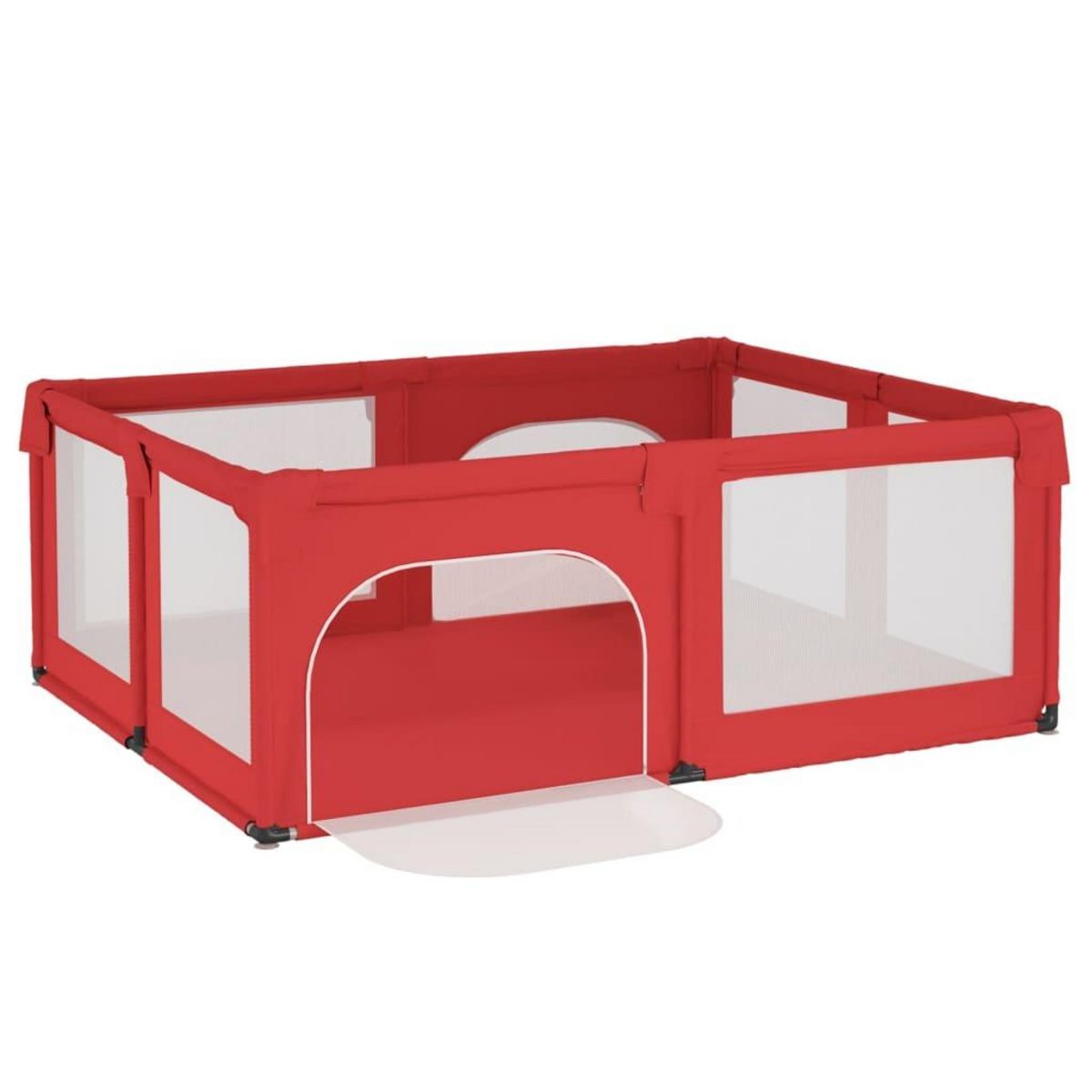 VIDAXL Parc pour bebe avec 2 portes Rouge Tissu Oxford