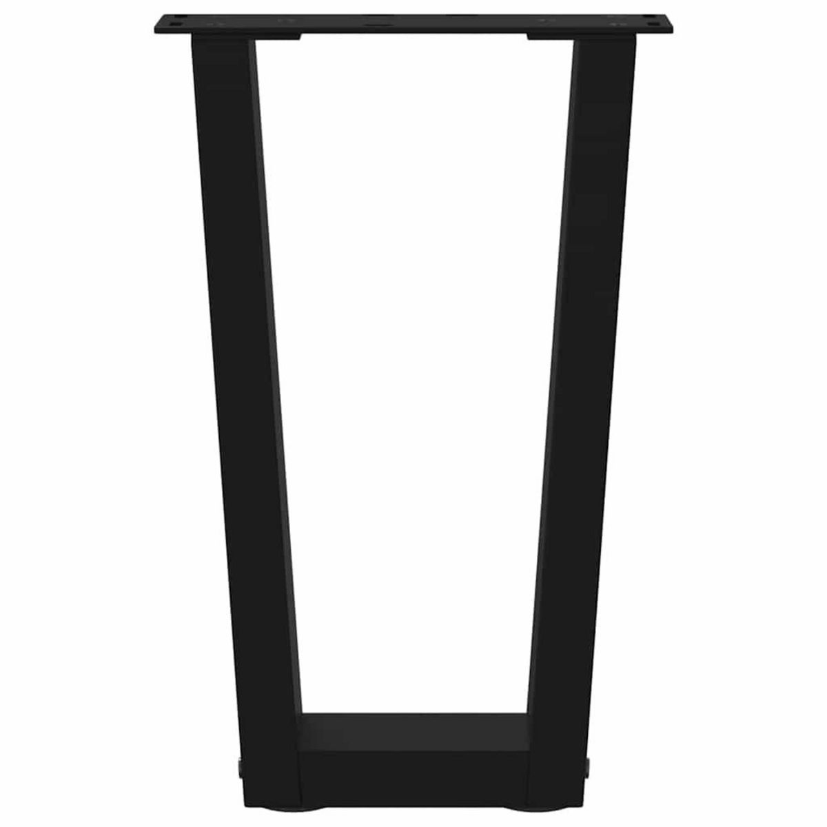 VIDAXL Pieds de table a manger en forme de V 2 pcs noir 28x(42-43,3)cm